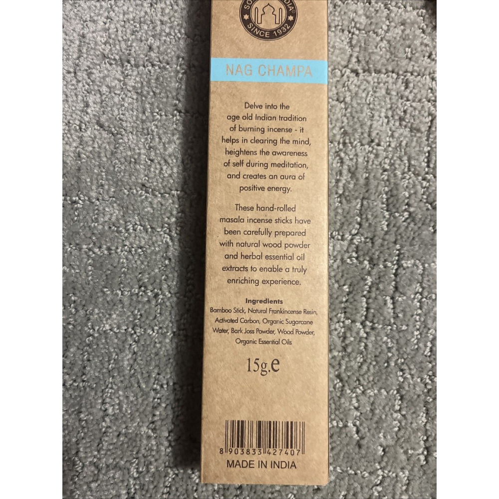 Single Box Brand New Incense Nagchampa Scent Organic Goodness - Picture 5 of 5